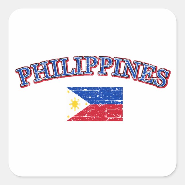 Phillipines football design square sticker (Front)
