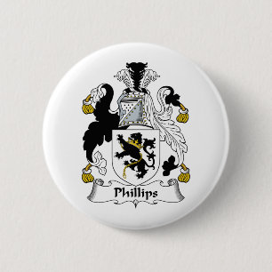 Phillips Family Crest 2 Inch Round Button