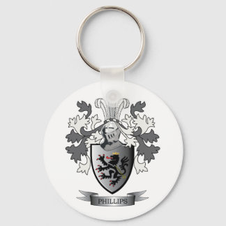 Phillips Family Crest Coat of Arms Keychain