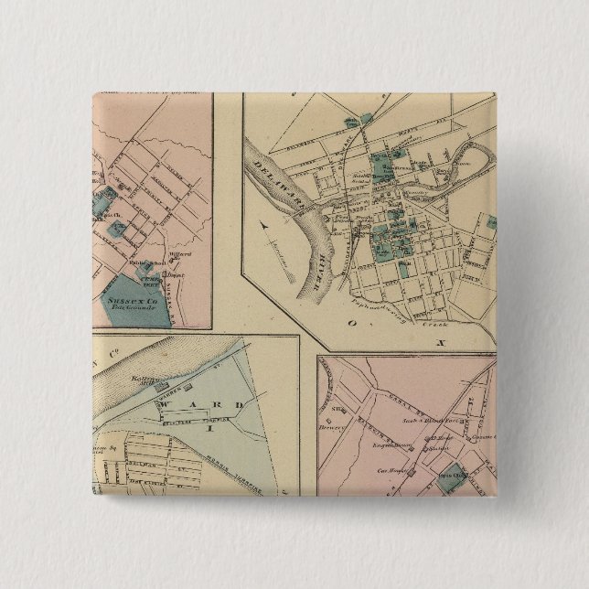 Phillipsburg, NJ 2 Inch Square Button (Front)