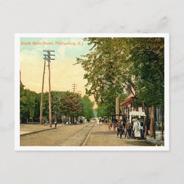 Phillispburg NJ S Main St 1910s Postcard (Front)