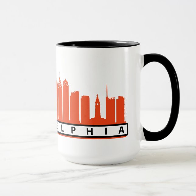 Philly 2019 Skyline Mug in Orange & Black (Right)
