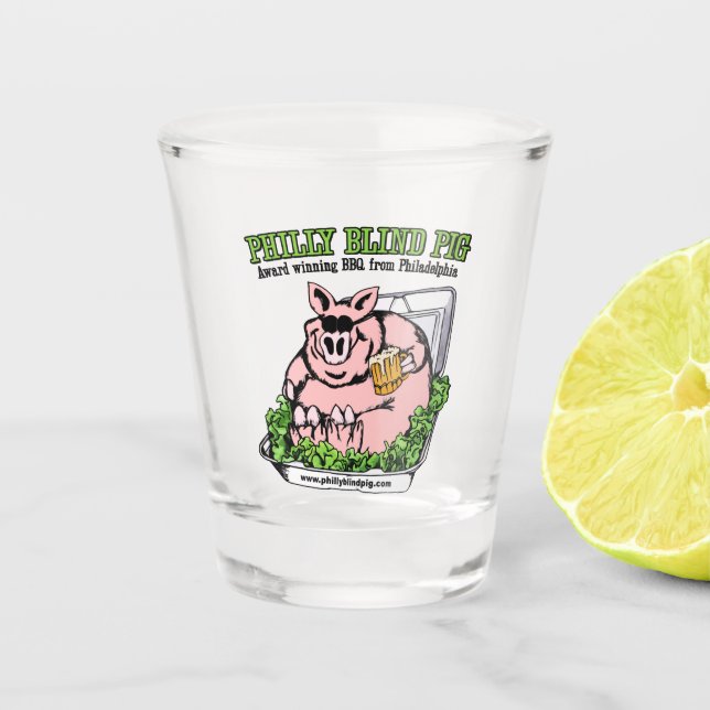Philly Blind Pig BBQ Shot Glass (Front)