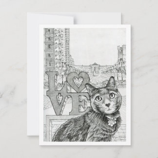 Philly Cat near Ben Franklin Parkway Postcard
