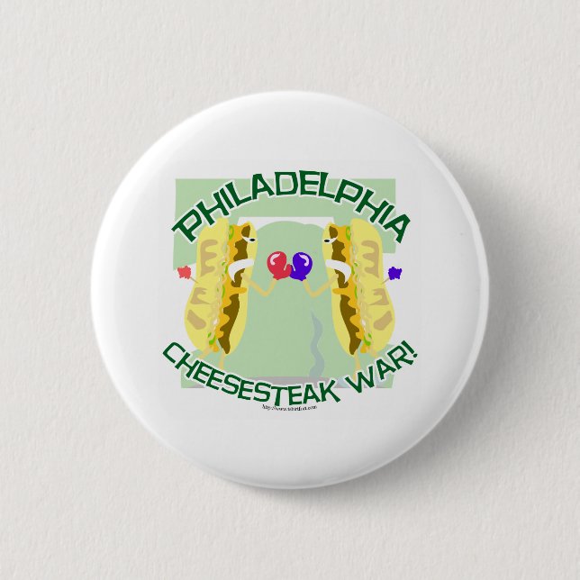 Philly Cheesteak War 2 Inch Round Button (Front)