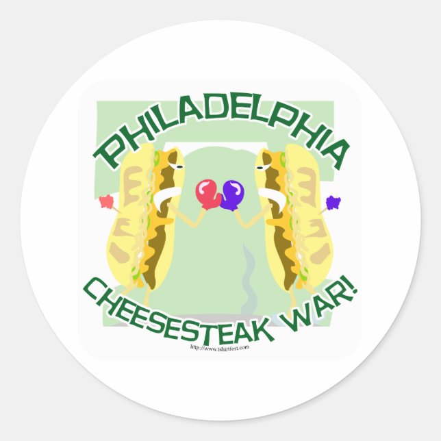 Philly Cheesteak War Classic Round Sticker (Front)