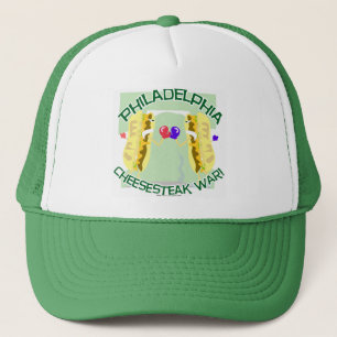 Philly Cheesteak War Fun Slogan Cartoon Trucker Hat