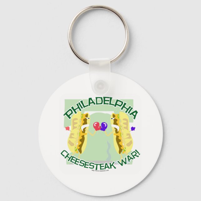 Philly Cheesteak War Keychain (Front)