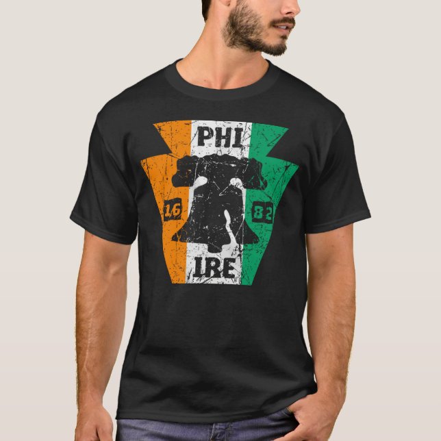 PHILLY FAN IRISH FLAG IRE LIBERTY BELL PHILADELPHI T-Shirt (Front)