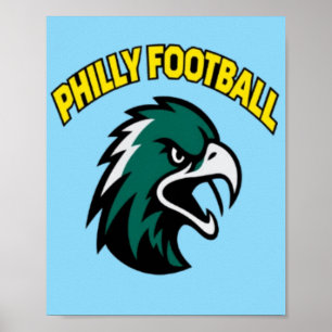 Philly Football Eagle Mascot Sports Apparel Poster