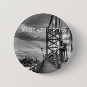 Philly from the bridge 2 inch round button