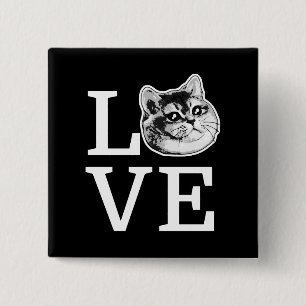 Philly Love Cat 2 Inch Square Button