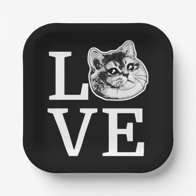 Philly Love Cat Paper Plate (Front)