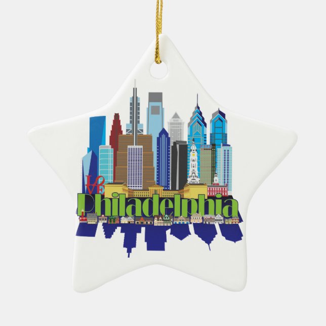 Philly New Icon Ceramic Ornament (Front)