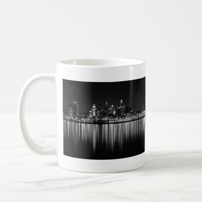 Philly night b/w coffee mug (Left)
