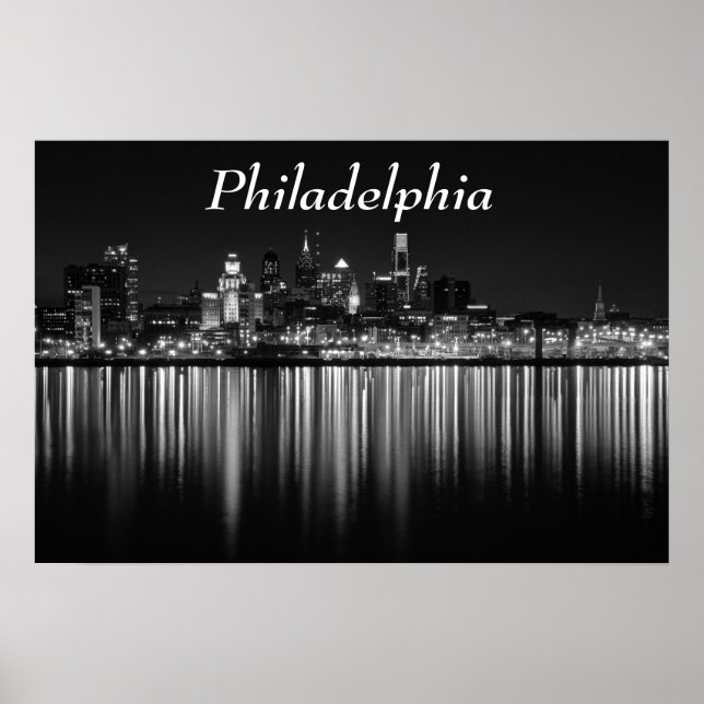 Philly night b/w poster (Front)