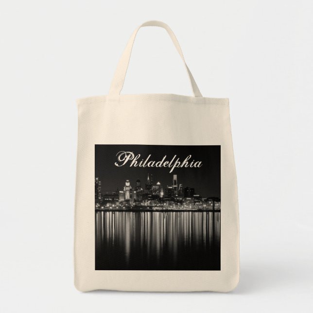 Philly night b/w tote bag (Front)