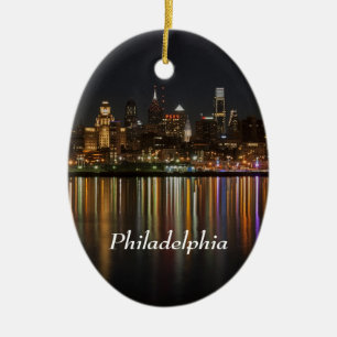 Philly night ceramic ornament