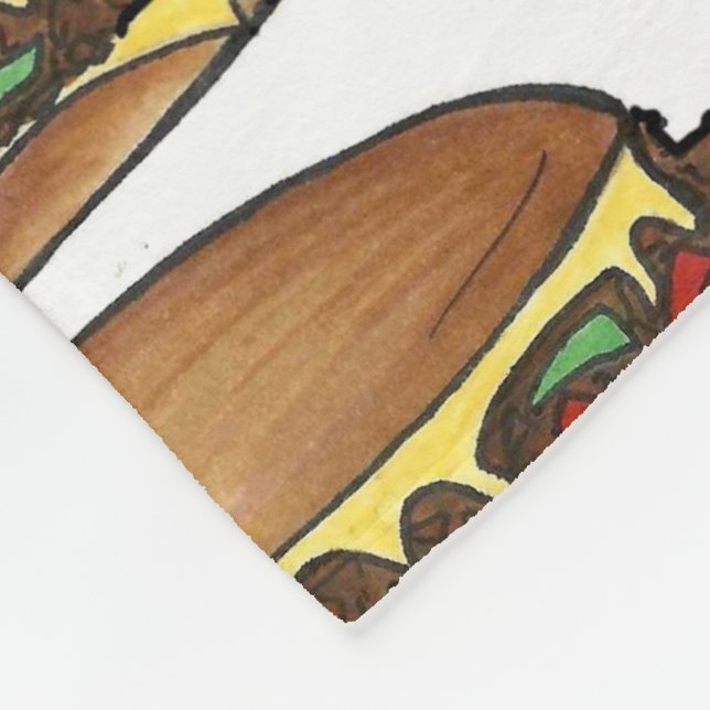 Philly PA Cheese Steak Cheesesteak Sandwich Foodie Fleece Blanket (Corner)