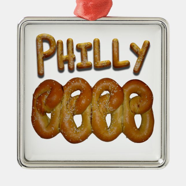 Philly Pretzels Metal Ornament (Front)