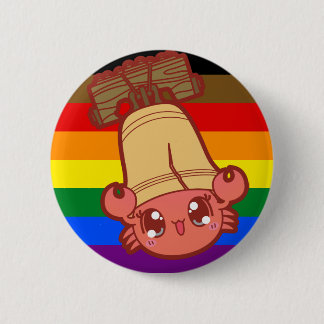 Philly Pride button w/ Cutie Crab & Liberty Bell