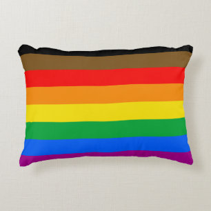 Philly Rainbow Pride Flag Accent Pillow