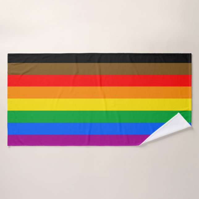 Philly Rainbow Pride Flag Bath Towel (Bath Towel)