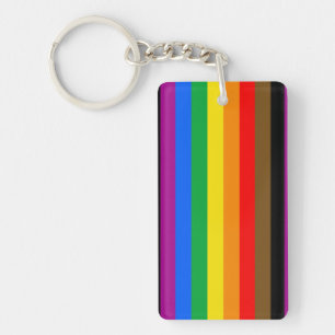 Philly Rainbow Pride Flag Keychain
