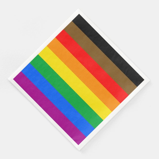 Philly Rainbow Pride Flag Napkin (Corner)