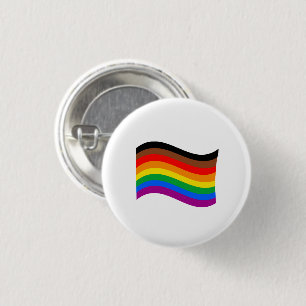 Philly Rainbow Pride Waving Flag 1 Inch Round Button