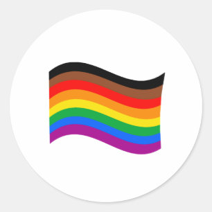 Philly Rainbow Pride Waving Flag Classic Round Sticker