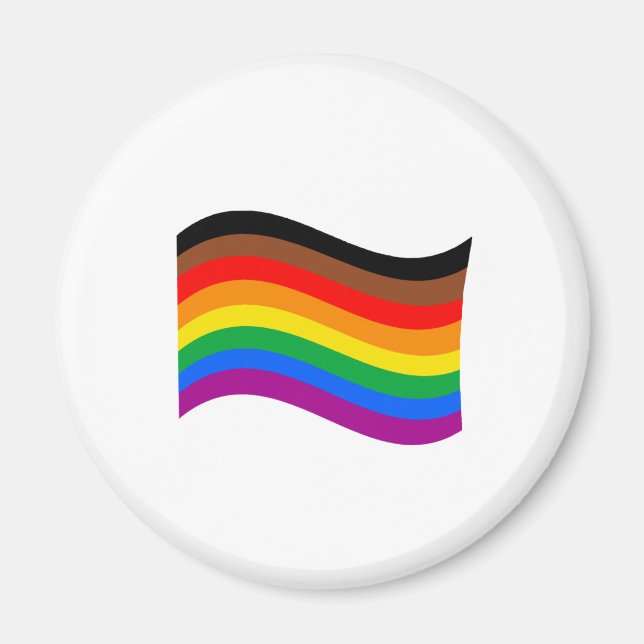 Philly Rainbow Pride Waving Flag Magnet (Front)