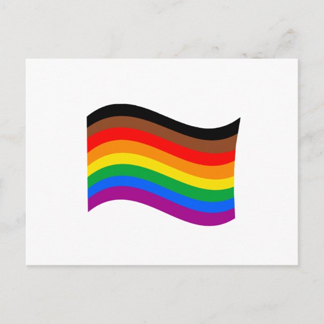 Philly Rainbow Pride Waving Flag Postcard (Front)