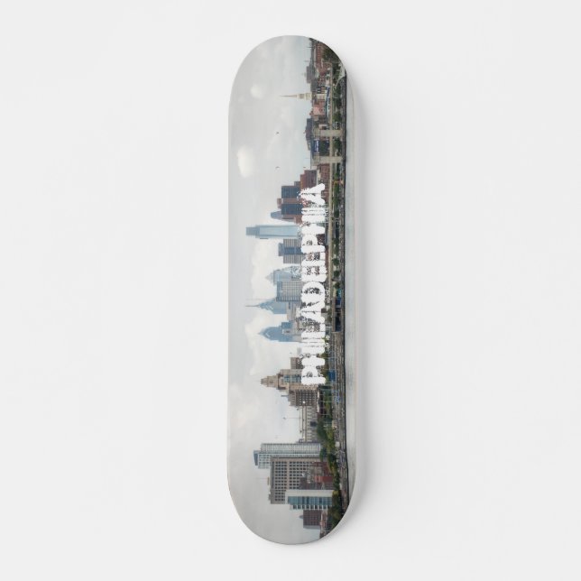 Philly skyline 2 skateboard (Front)