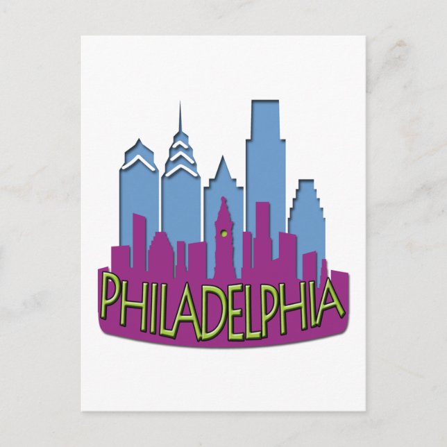 Philly Skyline newwave cool Postcard (Front)