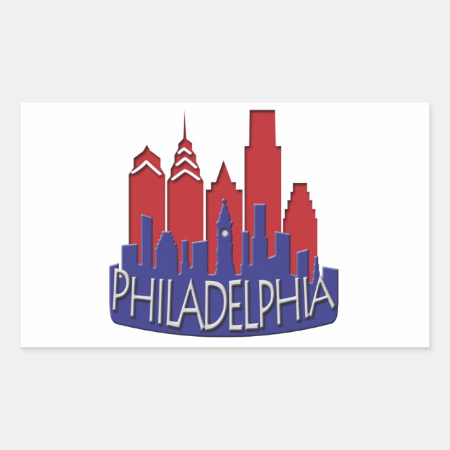 Philly Skyline newwave patriot Sticker (Front)