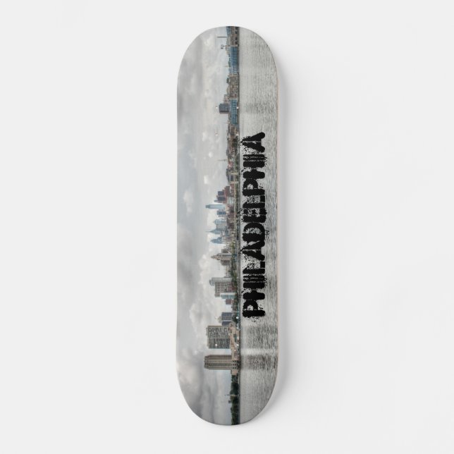 Philly skyline skateboard (Front)
