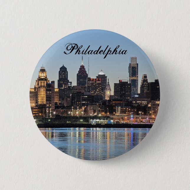 Philly sunset 2 inch round button (Front)