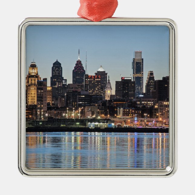 Philly sunset metal ornament (Front)