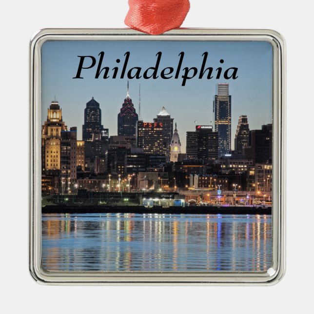 Philly sunset metal ornament (Front)