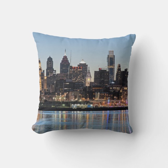 Philly sunset throw pillow (Front)