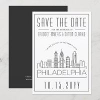 Philly Wedding | Stylized Skyline Save the Date