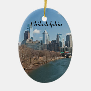 Philly winter ceramic ornament