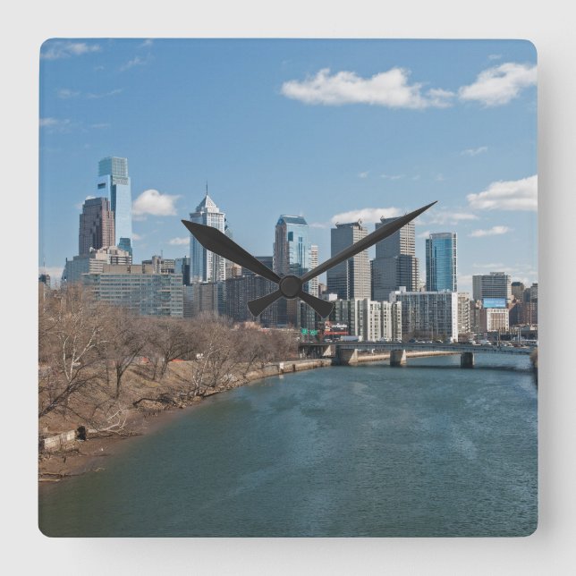 Philly winter square wall clock (Front)