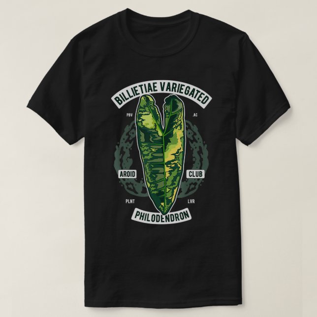 Philodendron Billietiae Variegated Botanist leaves T-Shirt (Design Front)