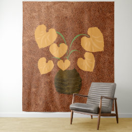 Philodendron Plant Copper Look Tapestry