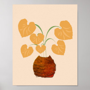 Philodendron Plante en cuivre Poster Poster Poster