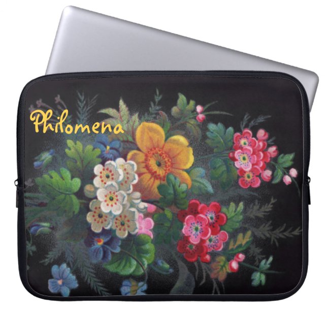 Philomena Victorian Bouquet Neoprene Laptop Sleeve (Front)