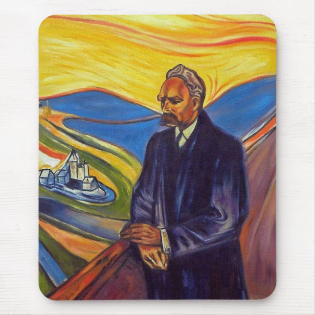 Philosopher Friedrich Nietzsche (by Edvard Munch) Mouse Pad (Front)