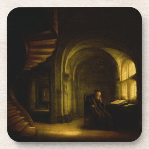 Philosopher with an Open Book, 1625-7 (oil on pane Coaster